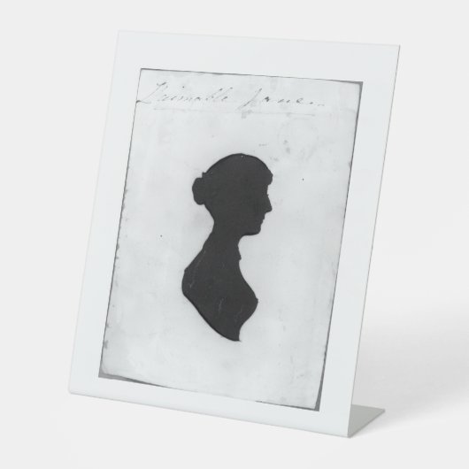 Jane Austen silhouet Reclamebord Met Voetstuk (Voorkant)