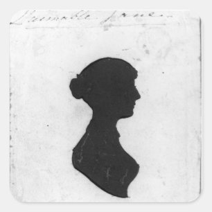 Jane Austen Silhouette Achtergrondstickers Vierkante Sticker