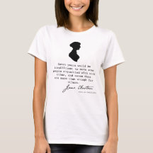 Jane Austen silhouette en een boek quote,