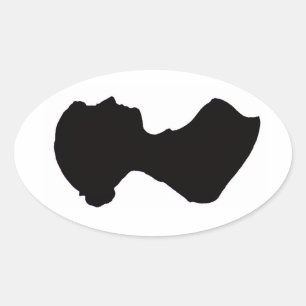 Jane Austen Silhouette Ovale Sticker