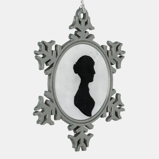 Jane Austen Silhouette Tin Sneeuwvlok Ornament (Links)