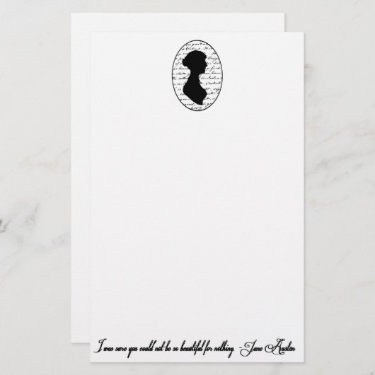 Jane Austen Stationery Briefpapier (Voorkant / Achterkant)