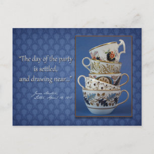 Jane Austen Tea Party Uitnodiging Briefkaart