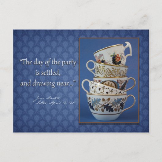 Jane Austen Tea Party Uitnodiging Briefkaart (Voorkant)