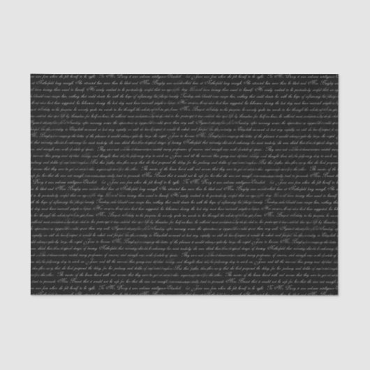 Jane Austen Text Black en White Tissue Paper Tissuepapier (Voorkant)