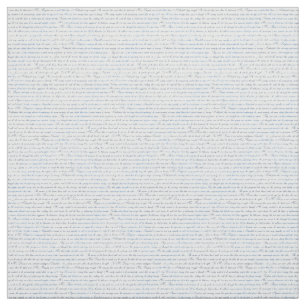 Jane Austen Text White Blue Fabric Stof