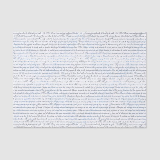 Jane Austen Text White Blue Tissue Paper Tissuepapier (Voorkant)