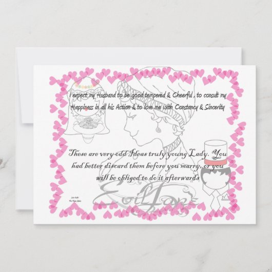 Jane Austen Trouw Uitnodiging (Voorkant)