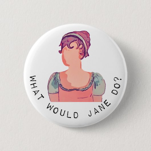 Jane Austen Vraag Button Badge (Voorkant)