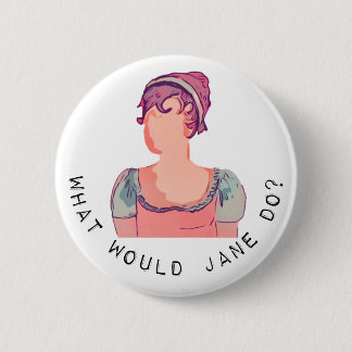 Jane Austen Vraag Button Badge