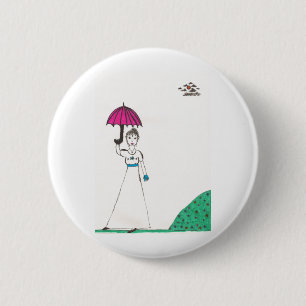 Jane austen wereld ronde button 5,7 cm