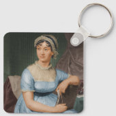 Jane Austen with bird head Sleutelhanger (Achterkant)