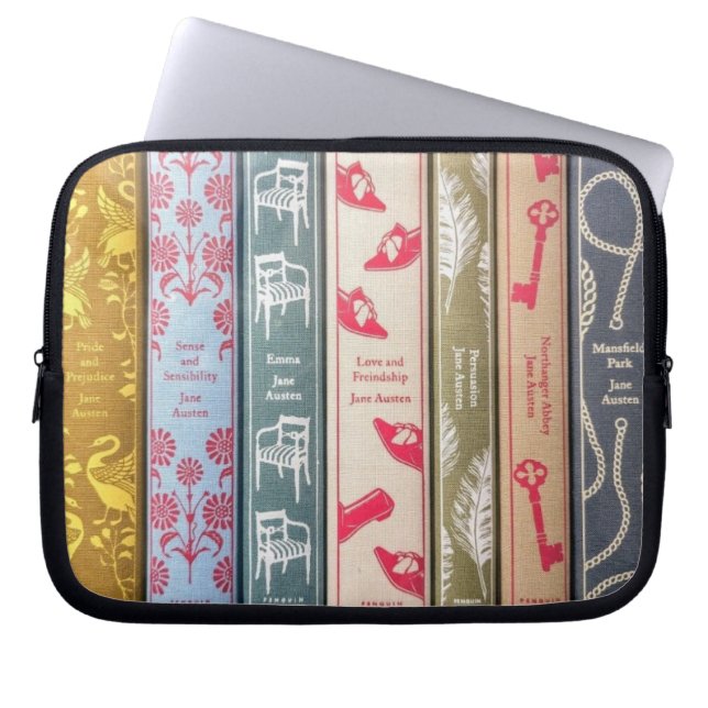 Jane Austen's books Laptop Sleeve (Voorkant)