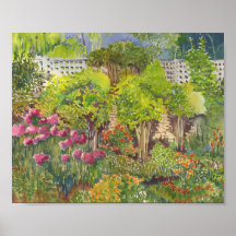 Jane Austen's Garden Waterverf Print