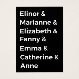 Jane Austen's Heroines I Visitekaartje