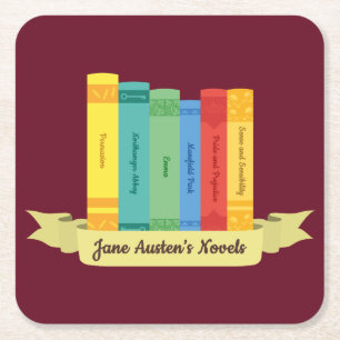 Jane Austen's Novels III Vierkante Kartonnen Onderzetter