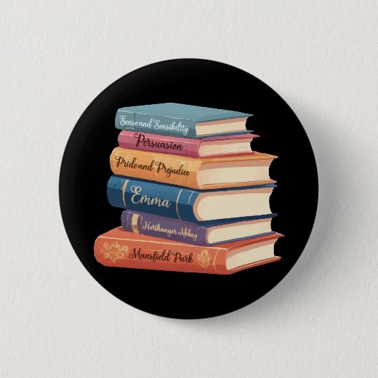Jane Austen's romans VII Ronde Button 5,7 Cm (Voorkant)