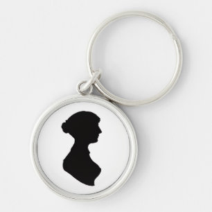 Jane Austens silhouet op een sleutelhanger