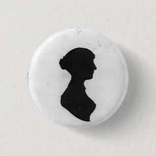 Jane Austens silhouet op een sleutelhanger Ronde Button 3,2 Cm