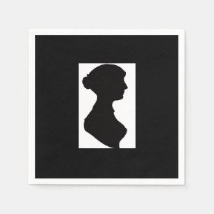 Jane Austens Silhouet op Zwart Servet
