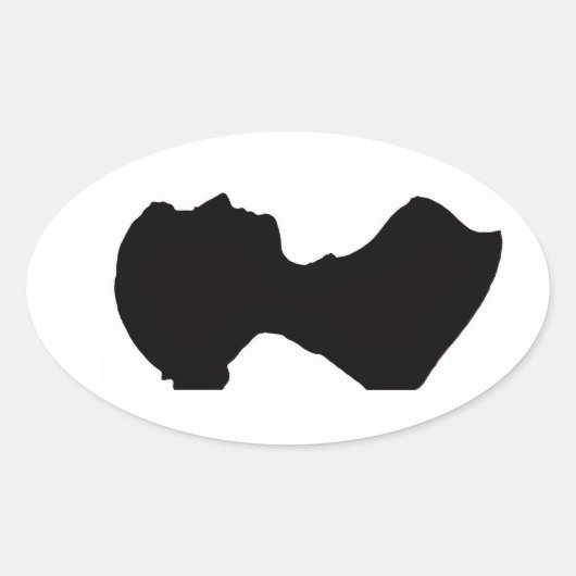 Jane Austen's Silhouette Oval Sticker (Devant)