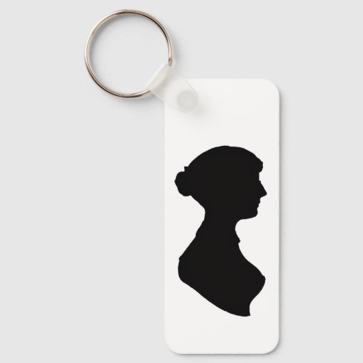 Jane Austen's Silhouette & quote on a  Keychain (Voorkant)