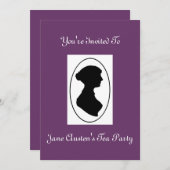 Jane Austen's Tea Party Invitation Kaart (Voorkant / Achterkant)