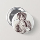 Jane Austin met een glimlach Ronde Button 5,7 Cm (Voorkant /achterkant)