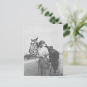 Jane Bernoudi en haar paard Briefkaart (Staand voorkant)