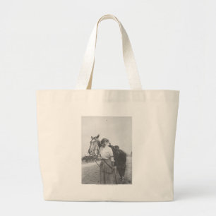 Jane Bernoudi en haar paard Grote Tote Bag