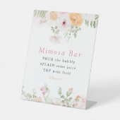 JANE Blozende Bloemen & Prosecco Mimosa Bar Reclamebord Met Voetstuk (Voorkant)