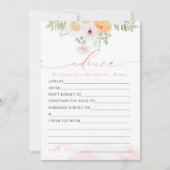 JANE Blush Floral Bride Conseils & Voeux Carte de  (Devant)