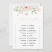 JANE Blush Pink Floral Voudrait-Elle Plutôt Carte  (Devant)