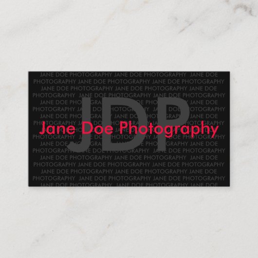 JANE DOE FOTOGRAPHY VISITEKAARTJE (Voorkant)