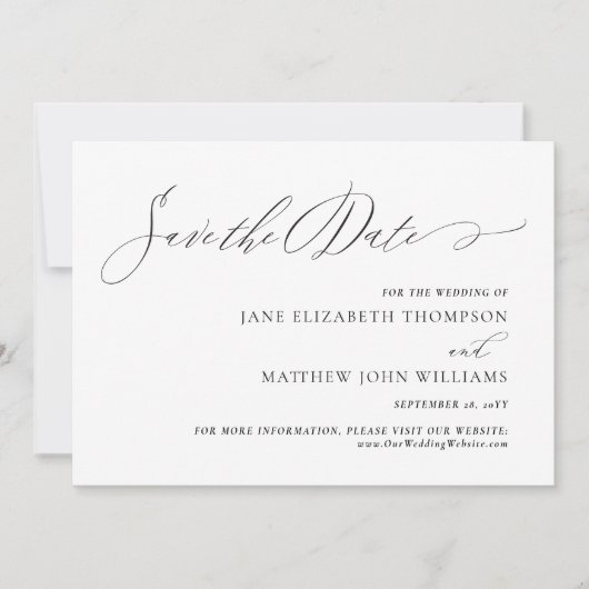 Jane Elegant Script Faire-Part de Mariage à l'avan (Devant)