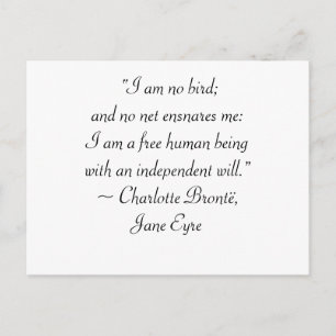 Jane Eyre I Am No Bird Quote Briefkaart