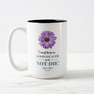 Jane Eyre - Keep in Good Health - Paarse Daisy Tweekleurige Koffiemok