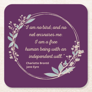 Jane Eyre Quote II - Schattigee stijl Vierkante Kartonnen Onderzetter
