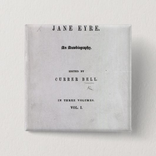 Jane Eyre' Vierkante Button 5,1 Cm (Voorkant)