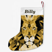 Jane Lyon Cool Geometrische Leeuwenkop Kleine Kerstsok (Achterkant)