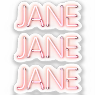 Jane Name in Ggloed Neon Lights x3 Sticker