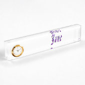 Jane, Nom, Logo, Plaque De Nom De Bureau Avec Horl