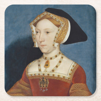 Jane Seymour - Hans Holbien the Younger - 1536 Vierkante Kartonnen Onderzetter
