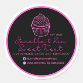 Janella&Zin Cake Logo Ronde Sticker (Voorkant)