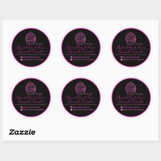 Janella&Zin Cake Logo Ronde Sticker (Vel)