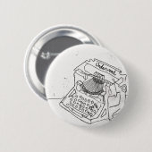 Janel's Antiek schrijfmachine Ronde Button 5,7 Cm (Voorkant /achterkant)