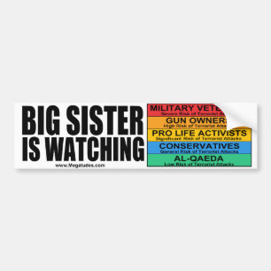 Janet "Big Sister" Napolitano kijkt uit Bumpersticker