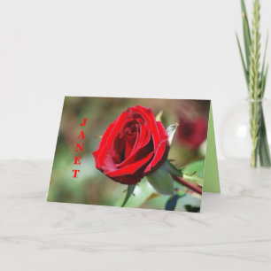 Janet Bonne Carte Rouge Rose Anniversaire