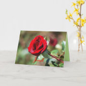 Janet Bonne Carte Rouge Rose Anniversaire (Fleur jaune)