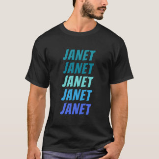 Janet First Name Style Wordmark Pattern T-shirt